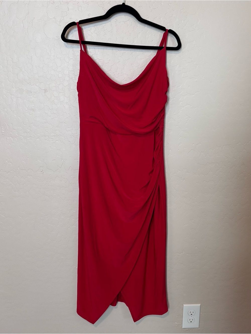 Laundry by Shelli Segal Red Draped Cocktail Dress Womens 8